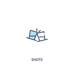 shots concept 2 colored icon. simple line element illustration. outline blue shots symbol. can be used for web and mobile ui/ux.