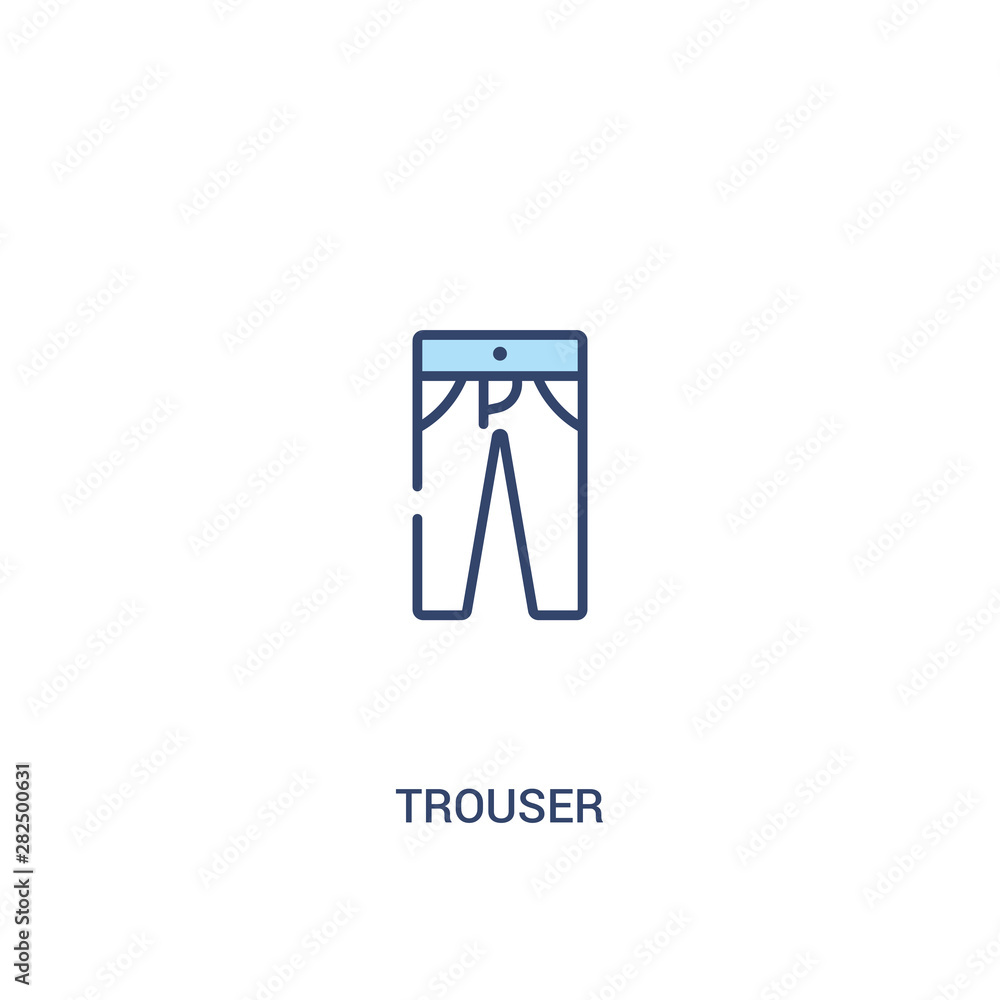 Poster trouser concept 2 colored icon. simple line element illustration. outline blue trouser symbol. can b