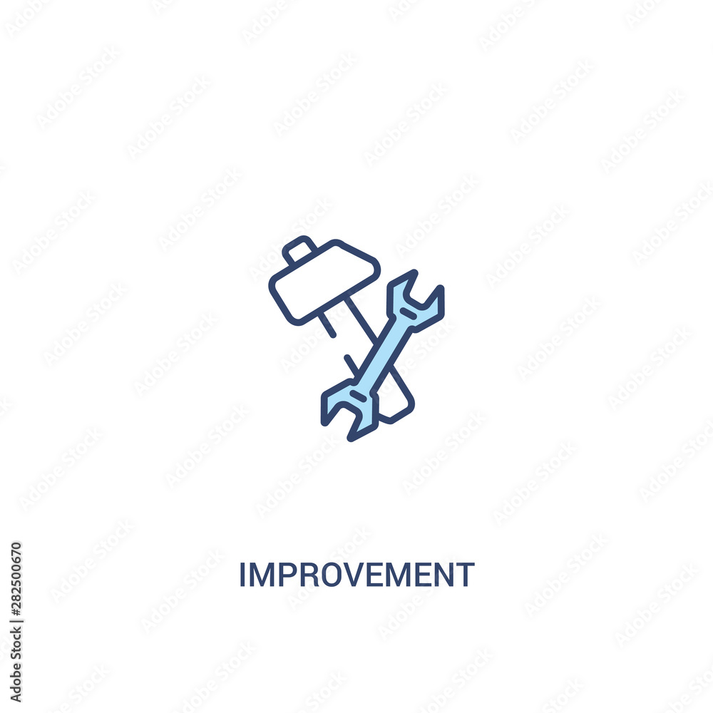 Poster improvement concept 2 colored icon. simple line element illustration. outline blue improvement symbo