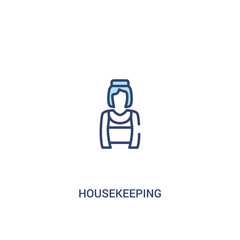 housekeeping concept 2 colored icon. simple line element illustration. outline blue housekeeping symbol. can be used for web and mobile ui/ux.