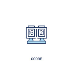 score concept 2 colored icon. simple line element illustration. outline blue score symbol. can be used for web and mobile ui/ux.
