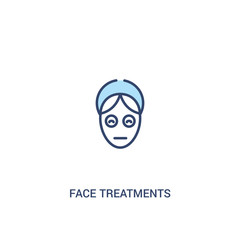 face treatments concept 2 colored icon. simple line element illustration. outline blue face treatments symbol. can be used for web and mobile ui/ux.
