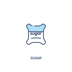 sugar concept 2 colored icon. simple line element illustration. outline blue sugar symbol. can be used for web and mobile ui/ux.