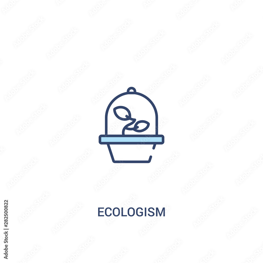 Poster ecologism concept 2 colored icon. simple line element illustration. outline blue ecologism symbol. c