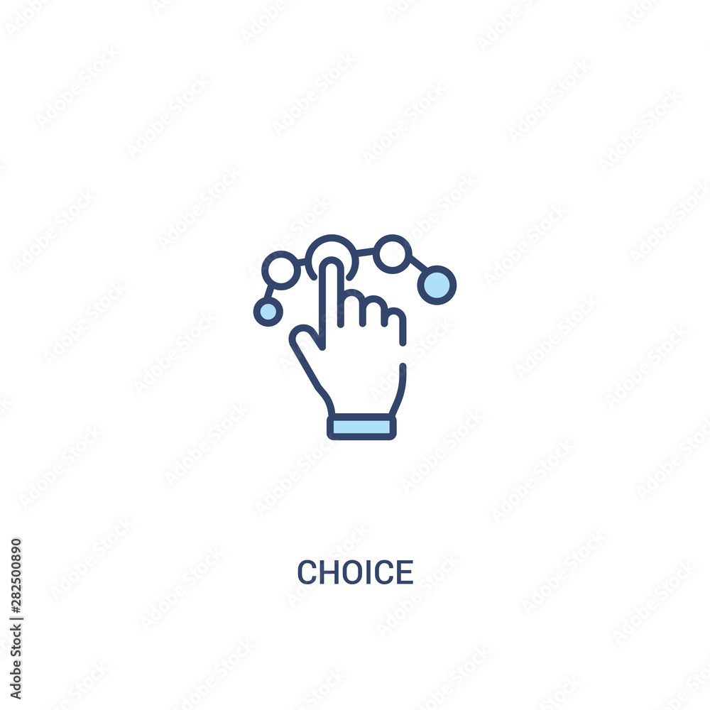 Poster choice concept 2 colored icon. simple line element illustration. outline blue choice symbol. can be 