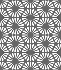 Vector geometric seamless pattern. Modern geometric background. Monochrome repeating pattern with hexagonal tiles.