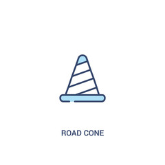 road cone concept 2 colored icon. simple line element illustration. outline blue road cone symbol. can be used for web and mobile ui/ux.