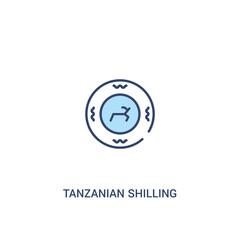tanzanian shilling concept 2 colored icon. simple line element illustration. outline blue tanzanian shilling symbol. can be used for web and mobile ui/ux.