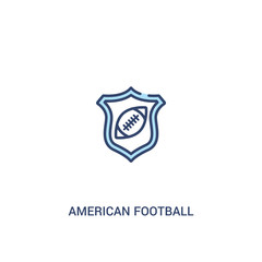 american football team emblem concept 2 colored icon. simple line element illustration. outline blue american football team emblem symbol. can be used for web and mobile ui/ux.