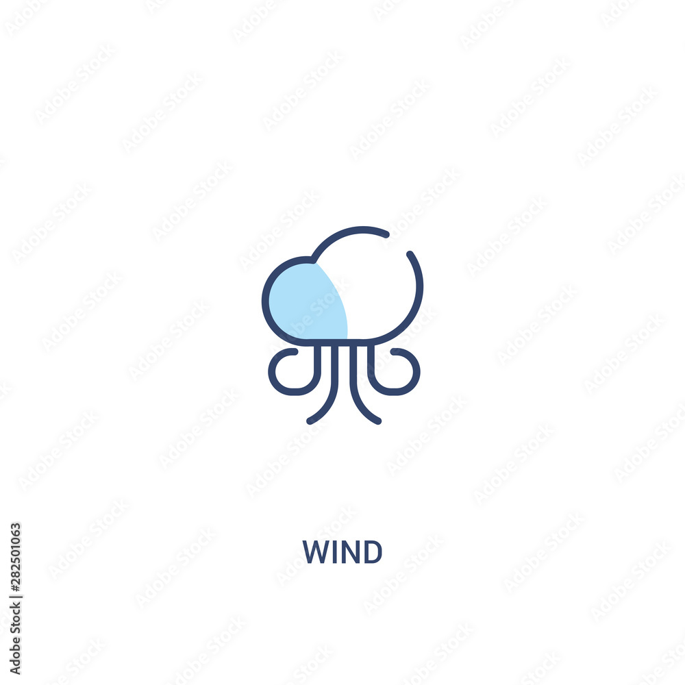 Poster wind concept 2 colored icon. simple line element illustration. outline blue wind symbol. can be used