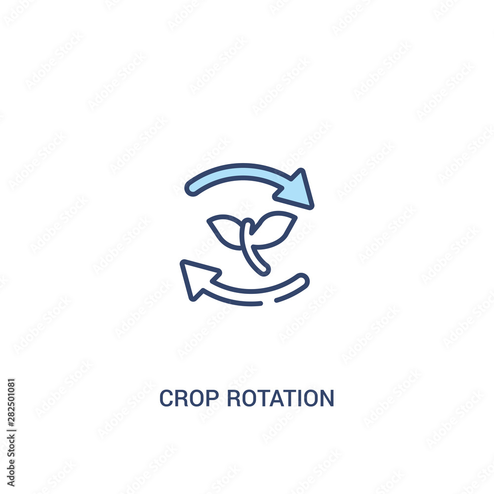 Poster crop rotation concept 2 colored icon. simple line element illustration. outline blue crop rotation s