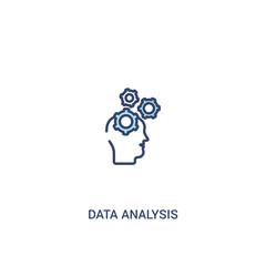 data analysis concept 2 colored icon. simple line element illustration. outline blue data analysis symbol. can be used for web and mobile ui/ux.