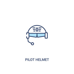 pilot helmet concept 2 colored icon. simple line element illustration. outline blue pilot helmet symbol. can be used for web and mobile ui/ux. © zaurrahimov