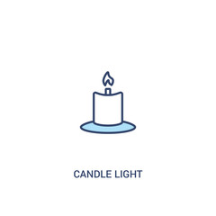 candle light concept 2 colored icon. simple line element illustration. outline blue candle light symbol. can be used for web and mobile ui/ux.
