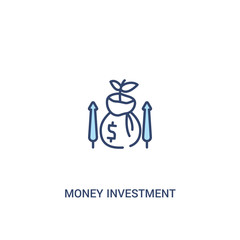 money investment concept 2 colored icon. simple line element illustration. outline blue money investment symbol. can be used for web and mobile ui/ux.