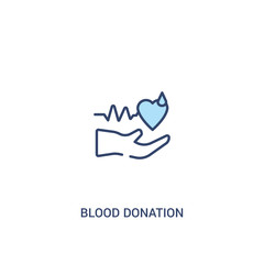 blood donation concept 2 colored icon. simple line element illustration. outline blue blood donation symbol. can be used for web and mobile ui/ux.