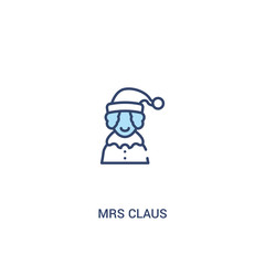 mrs claus concept 2 colored icon. simple line element illustration. outline blue mrs claus symbol. can be used for web and mobile ui/ux.