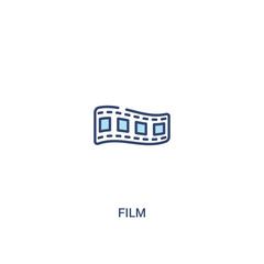 film concept 2 colored icon. simple line element illustration. outline blue film symbol. can be used for web and mobile ui/ux.