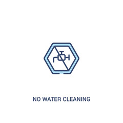 no water cleaning concept 2 colored icon. simple line element illustration. outline blue no water cleaning symbol. can be used for web and mobile ui/ux.