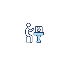   concept 2 colored icon. simple line element illustration. outline blue  symbol. can be used for web and mobile
