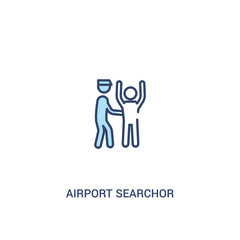 airport searchor concept 2 colored icon. simple line element illustration. outline blue airport searchor symbol. can be used for web and mobile ui/ux.
