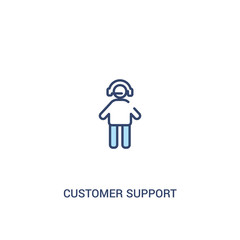 customer support concept 2 colored icon. simple line element illustration. outline blue customer support symbol. can be used for web and mobile ui/ux.