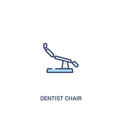 dentist chair concept 2 colored icon. simple line element illustration. outline blue dentist chair symbol. can be used for web and mobile ui/ux.