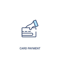 card payment concept 2 colored icon. simple line element illustration. outline blue card payment symbol. can be used for web and mobile ui/ux.