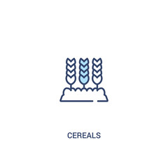 cereals concept 2 colored icon. simple line element illustration. outline blue cereals symbol. can be used for web and mobile ui/ux.