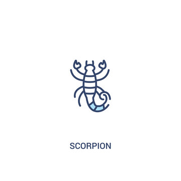 scorpion concept 2 colored icon. simple line element illustration. outline blue scorpion symbol. can be used for web and mobile ui/ux.