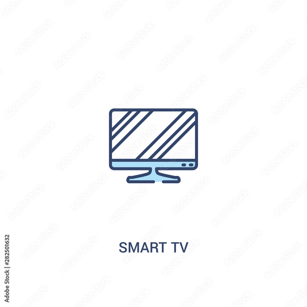 Poster smart tv concept 2 colored icon. simple line element illustration. outline blue smart tv symbol. can