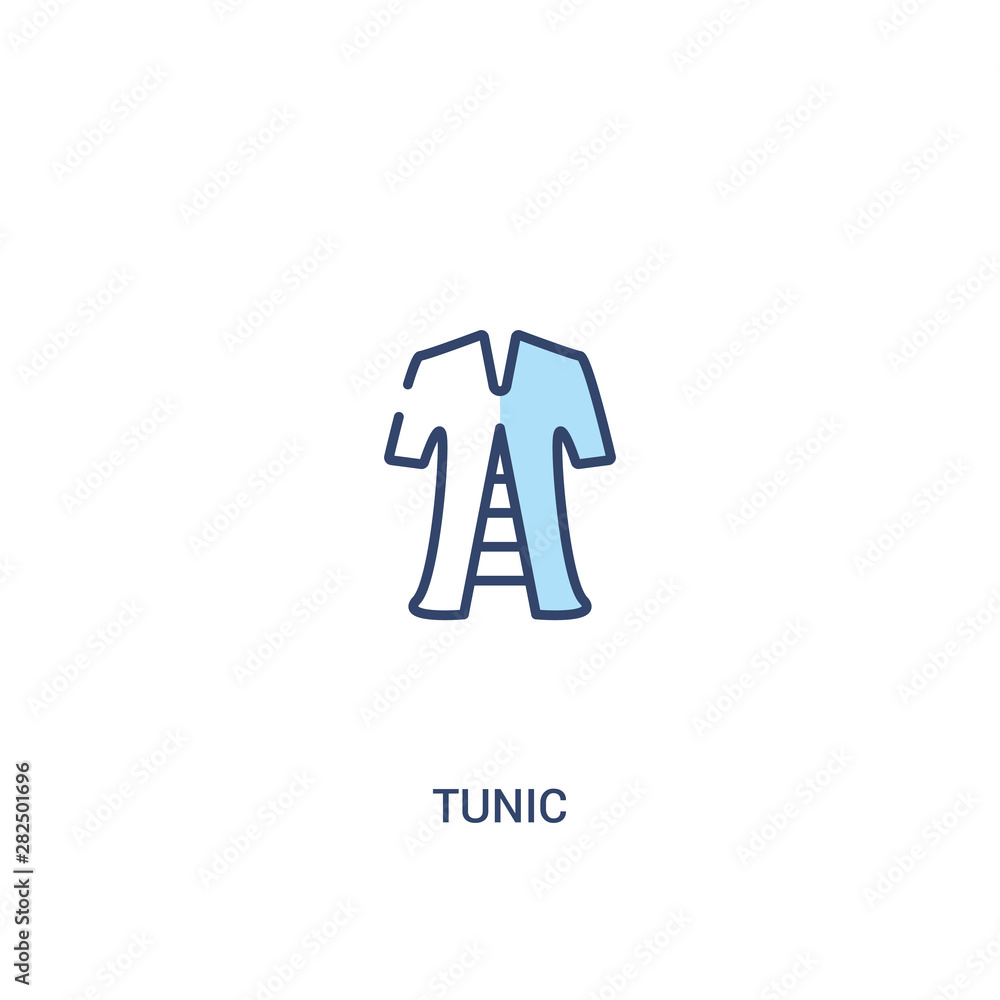 Poster tunic concept 2 colored icon. simple line element illustration. outline blue tunic symbol. can be us