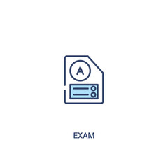 exam concept 2 colored icon. simple line element illustration. outline blue exam symbol. can be used for web and mobile ui/ux.