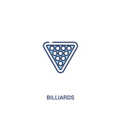 billiards concept 2 colored icon. simple line element illustration. outline blue billiards symbol. can be used for web and mobile ui/ux.