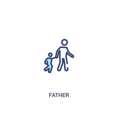 father concept 2 colored icon. simple line element illustration. outline blue father symbol. can be used for web and mobile ui/ux.