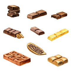 watercolor drawing chocolate