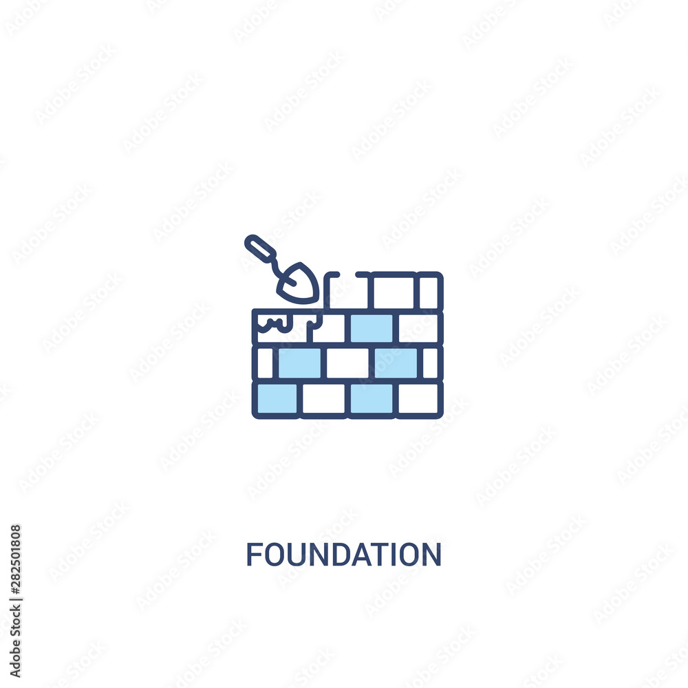 Poster foundation concept 2 colored icon. simple line element illustration. outline blue foundation symbol.