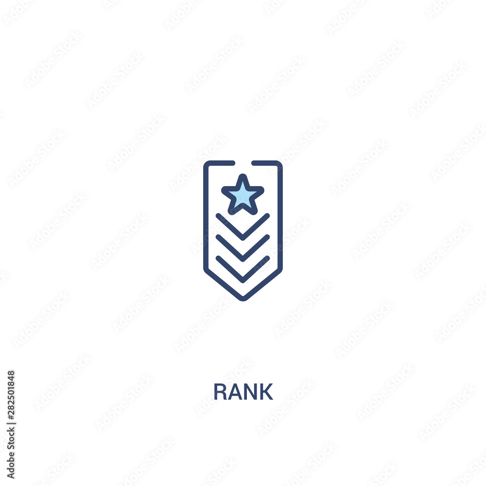 Poster rank concept 2 colored icon. simple line element illustration. outline blue rank symbol. can be used