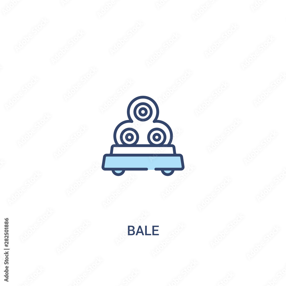 Poster bale concept 2 colored icon. simple line element illustration. outline blue bale symbol. can be used
