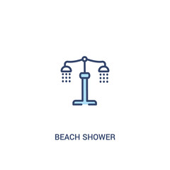 beach shower concept 2 colored icon. simple line element illustration. outline blue beach shower symbol. can be used for web and mobile ui/ux.
