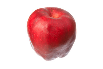 View on one red ripe apple