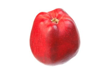 Top view on one red ripe apple
