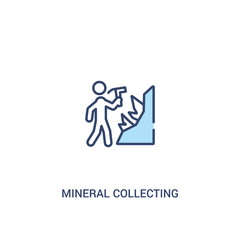 Fototapeta premium mineral collecting concept 2 colored icon. simple line element illustration. outline blue mineral collecting symbol. can be used for web and mobile ui/ux.