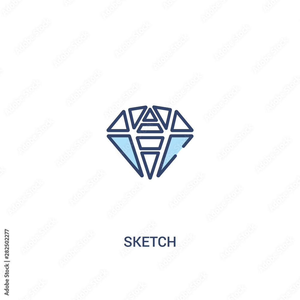 Poster sketch concept 2 colored icon. simple line element illustration. outline blue sketch symbol. can be 