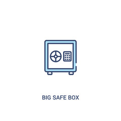 big safe box concept 2 colored icon. simple line element illustration. outline blue big safe box symbol. can be used for web and mobile ui/ux.