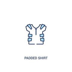 Fototapeta premium padded shirt concept 2 colored icon. simple line element illustration. outline blue padded shirt symbol. can be used for web and mobile ui/ux.