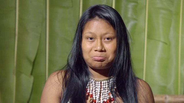 Facial Expression Of A Young Girl Pouting