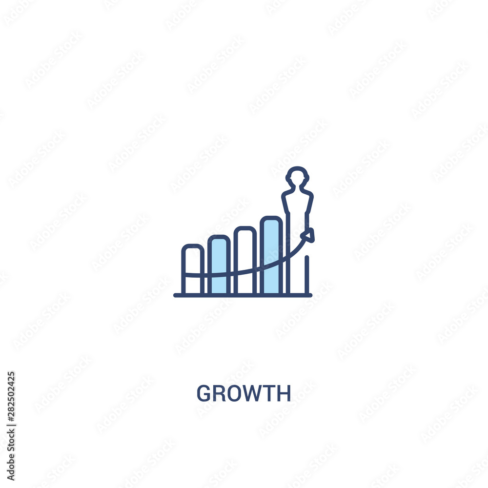 Poster growth concept 2 colored icon. simple line element illustration. outline blue growth symbol. can be 