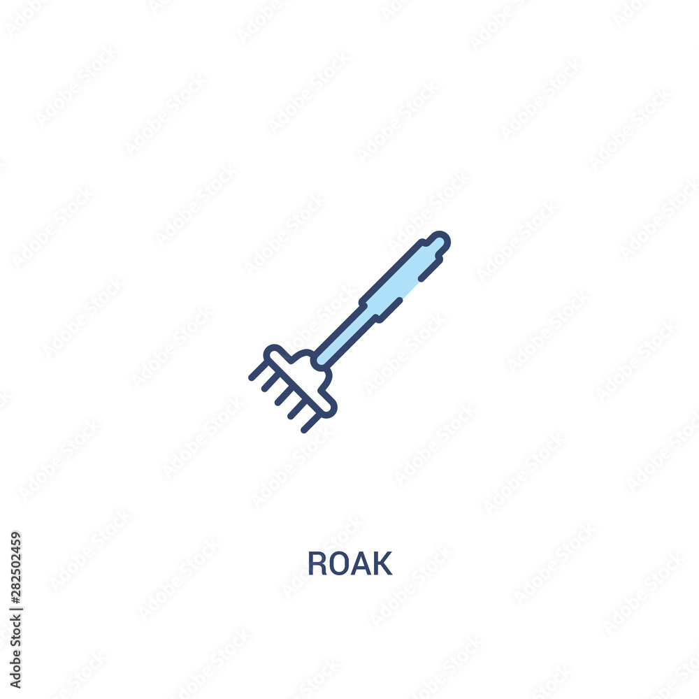 Poster roak concept 2 colored icon. simple line element illustration. outline blue roak symbol. can be used