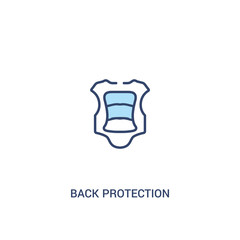 back protection concept 2 colored icon. simple line element illustration. outline blue back protection symbol. can be used for web and mobile ui/ux.